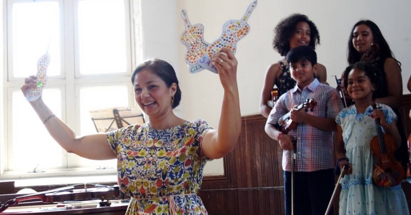Jubilation Foundation Teaching Artist Fellow Trina Basu with students